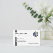 Simple Retro Gray Strip Icons Gründer CEO Visitenkarte (Stehend Vorderseite)