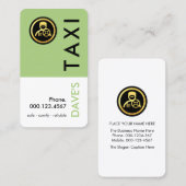 Simple Retro Green Taxi Layer Visitenkarte (Vorne/Hinten)