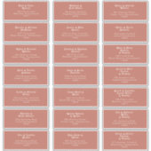 Simple Retro Vibes Old Rose Wedding Guest Address Aufkleber (Vorderseite)