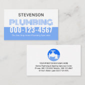 Simple Retro White Blue Water Plumbing Visitenkarte (Vorne/Hinten)