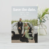 Simple RetroMinimalist Photo Wedding Save the Date Einladung (Stehend Vorderseite)