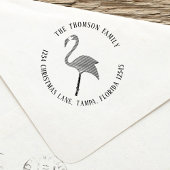 Simple Return Address Pink Flamingo Tropical Permastempel