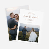 Simple Rich Brown Script Foto Wedding Save The Date