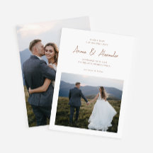Simple Rich Brown Script Foto Wedding