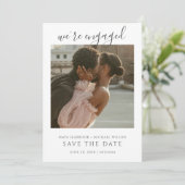 Simple Romantic Photo Wedding Save The Date Einladung (Stehend Vorderseite)
