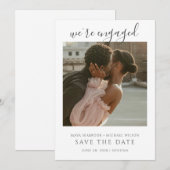 Simple Romantic Photo Wedding Save The Date Einladung (Vorne/Hinten)