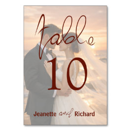 Simple Romantic Sunset Beach Wedding Table Number Tischnummer