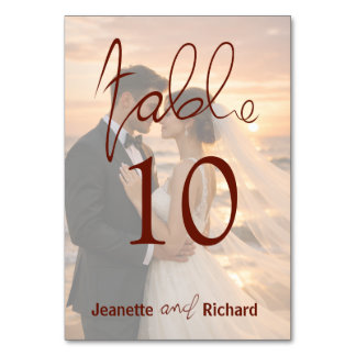 Simple Romantic Sunset Beach Wedding Table Number Tischnummer