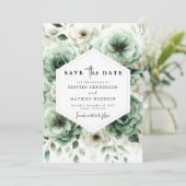Simple Romantic Typografy Sage Green Wedding Save The Date (Stehend Vorderseite)