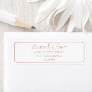 Simple Rose Gold Wedding Return Address Label