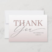 Simple Rose Gold Wedding Thank You Dankeskarte (Vorderseite)