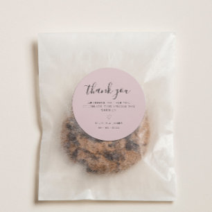 Simple Rosy Minimalistisch Wedding Danke Runder Aufkleber