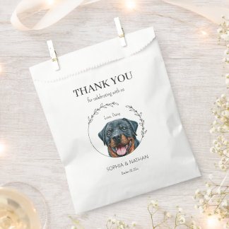 Simple Rottweiler Dog Wedding Danke Geschenktütchen