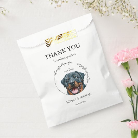 Simple Rottweiler Dog Wedding Danke Geschenktütchen (Versiegelt)