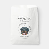 Simple Rottweiler Dog Wedding Danke Geschenktütchen (Vorderseite)