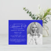Simple Royal Blue Celebration of Life Invitations Einladung (Stehend Vorderseite)
