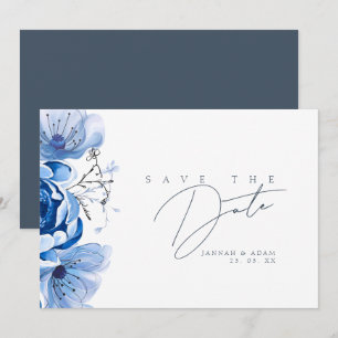 Simple Royal Blue Opulence Floral Rose Hochzeiten Save The Date