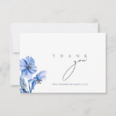 Simple Royal Blue Opulence Floral Wedding Dankeskarte (Vorderseite)