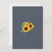 Simple Royal Blue Opulence Sunflowers Boho Wedding Einladung (Rückseite)