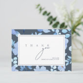 Simple Royal Blue Opulence Wildblumen Hochzeit Dankeskarte (Stehend Vorderseite)