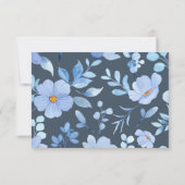 Simple Royal Blue Opulence Wildblumen Hochzeit Dankeskarte (Rückseite)