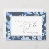 Simple Royal Blue Opulence Wildblumen Hochzeit Save The Date (Vorderseite)