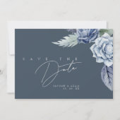 Simple Royal Blue Rose Floral Wedding Save The Date (Vorderseite)