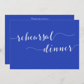 Simple Royal Blue Wedding Probe Dinner lädt Sie ei Einladung (Vorne/Hinten)