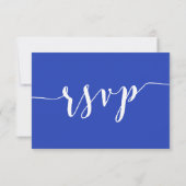 Simple Royal Blue Wedding RSVP Card Karte (Rückseite)