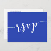 Simple Royal Blue Wedding RSVP Postkarten (Vorne/Hinten)