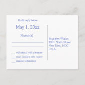 Simple Royal Blue Wedding RSVP Postkarten (Rückseite)