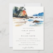 Simple Ruby Beach Olympia-Nationalpark Wedding Einladung (Vorderseite)