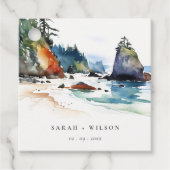 Simple Ruby Beach Olympia-Nationalpark Wedding Geschenkanhänger (Vorderseite)