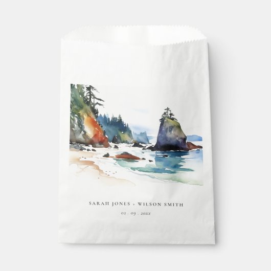 Simple Ruby Beach Olympia-Nationalpark Wedding Geschenktütchen (Vorderseite)