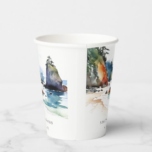 Simple Ruby Beach Olympia-Nationalpark Wedding Pappbecher (Rechts)