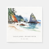 Simple Ruby Beach Olympia-Nationalpark Wedding Serviette (Vorderseite)