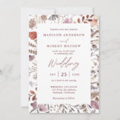 Simple Rustic Boho Chic Photo QR Code Wedding Einladung (Vorderseite)