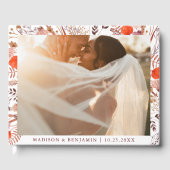 Simple Rustic Boho Chic Wildflowers Photo Wedding Gästebuch (Vorderseite)