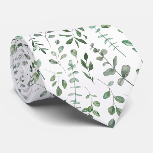 Simple rustic botanical green foliage krawatte (Gerollt)