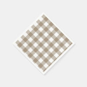 Simple Rustic Brown Plaid Serviette (Ecke)