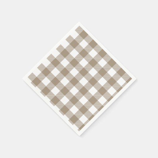 Simple Rustic Brown Plaid Serviette (Ecke)