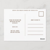 Simple Rustic Cute Teddy Bear Postcard Thank You Postkarte (Rückseite)