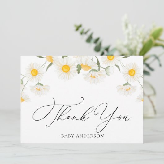 Simple Rustic Daisy Blume Danke Postcard (Stehend Vorderseite)