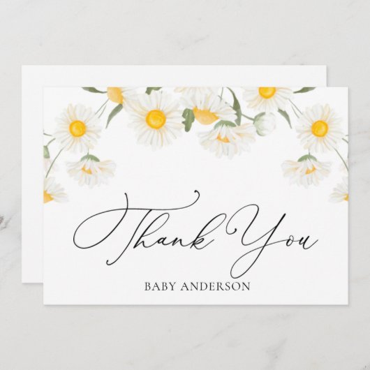 Simple Rustic Daisy Blume Danke Postcard (Vorne/Hinten)