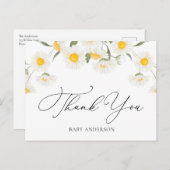 Simple Rustic Daisy Blume Danke Postcard Postkarte (Vorne/Hinten)