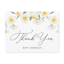 Simple Rustic Daisy Blume Danke Postcard