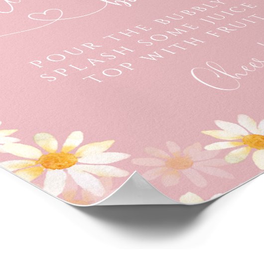 Simple Rustic Daisy Mama-osa Bar Poster (Ecke)