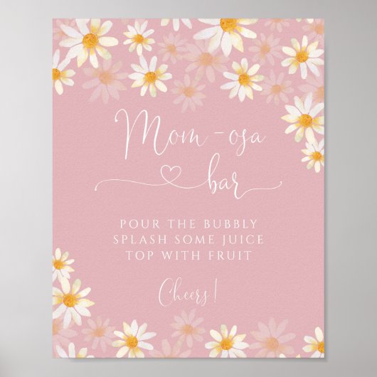 Simple Rustic Daisy Mama-osa Bar Poster (Vorne)