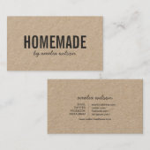 Simple Rustic Homemade Social Media Kraft Visitenkarte (Vorne/Hinten)