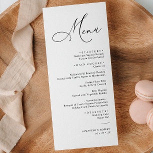 Simple Rustic Sage Green Wedding Dinner Menu Menükarte